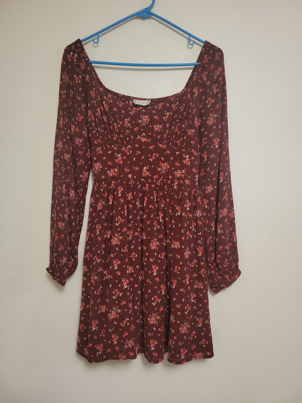 Altar'd State Long-Sleeve Floral Scoop Dress Size Small